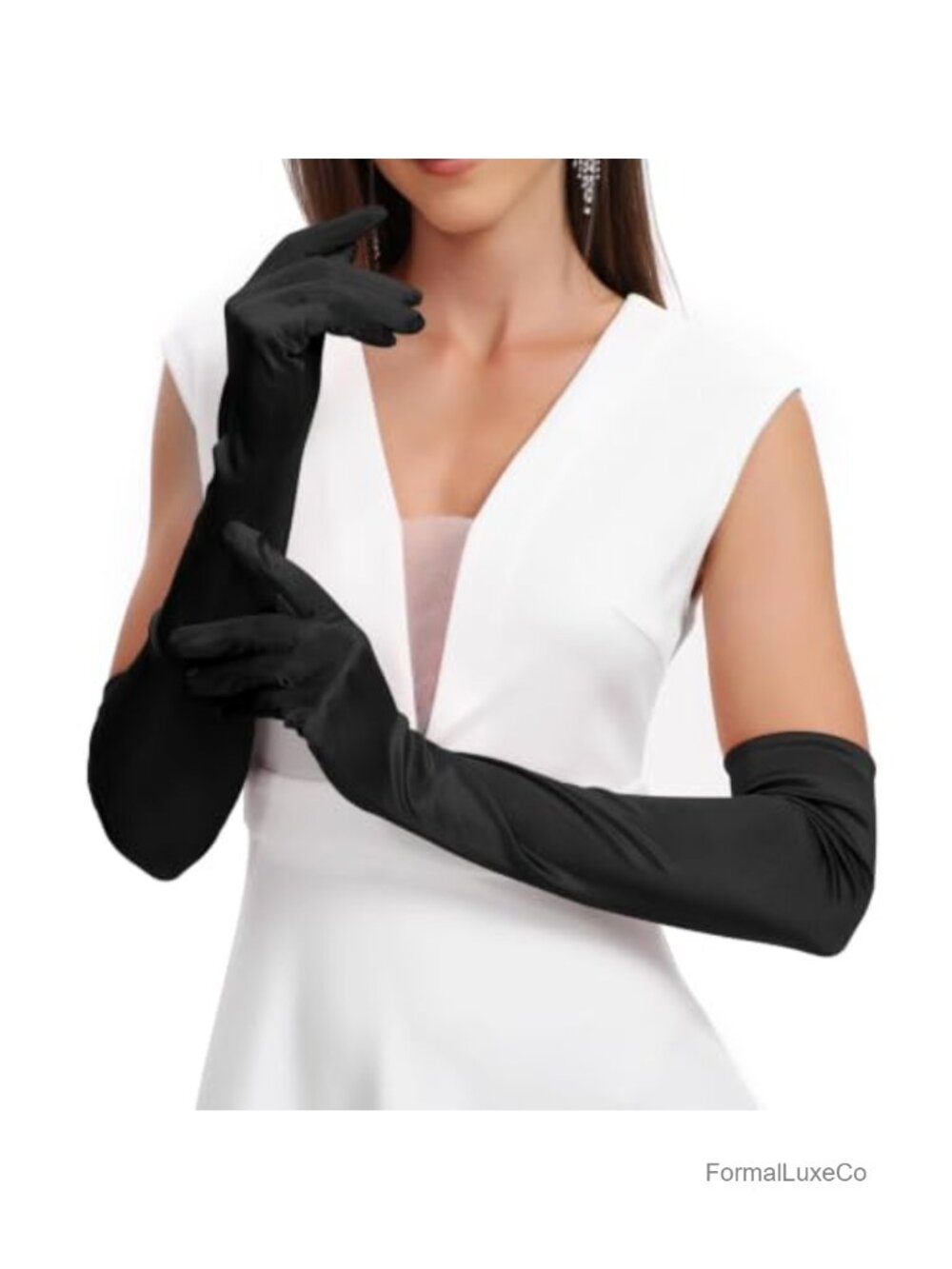 Long Satin Opera Gloves 21 in Elbow Length Costume Party